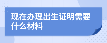 現在辦理出生證明需要什么材料