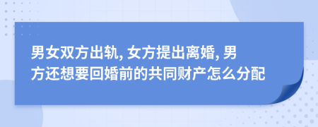 男女雙方出軌, 女方提出離婚, 男方還想要回婚前的共同財(cái)產(chǎn)怎么分配