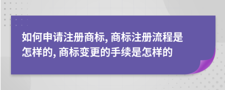 如何申請(qǐng)注冊(cè)商標(biāo), 商標(biāo)注冊(cè)流程是怎樣的, 商標(biāo)變更的手續(xù)是怎樣的