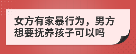 女方有家暴行為，男方想要撫養(yǎng)孩子可以嗎