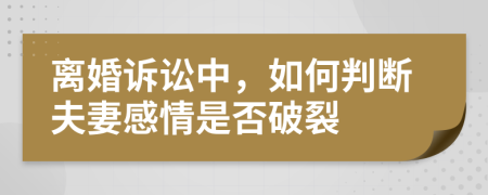 離婚訴訟中，如何判斷夫妻感情是否破裂