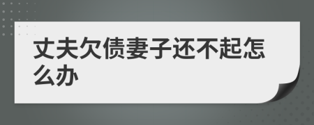 丈夫欠債妻子還不起怎么辦