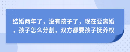 結(jié)婚兩年了，沒有孩子了，現(xiàn)在要離婚，孩子怎么分割，雙方都要孩子撫養(yǎng)權(quán)