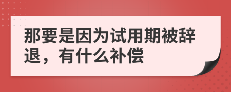 那要是因?yàn)樵囉闷诒晦o退，有什么補(bǔ)償