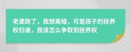 老婆跑了，我想離婚，可是孩子的撫養(yǎng)權(quán)歸誰(shuí)，我該怎么爭(zhēng)取到撫養(yǎng)權(quán)