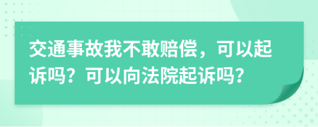 交通事故我不敢賠償，可以起訴嗎？可以向法院起訴嗎？