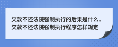欠款不還法院強制執(zhí)行的后果是什么，欠款不還法院強制執(zhí)行程序怎樣規(guī)定