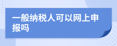 一般納稅人可以網(wǎng)上申報嗎