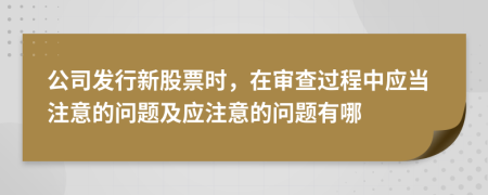 公司發(fā)行新股票時，在審查過程中應當注意的問題及應注意的問題有哪