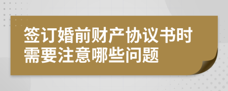 簽訂婚前財(cái)產(chǎn)協(xié)議書時(shí)需要注意哪些問題