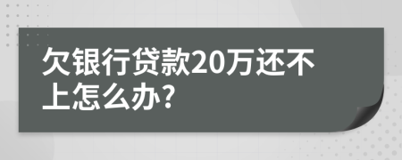 欠銀行貸款20萬還不上怎么辦?