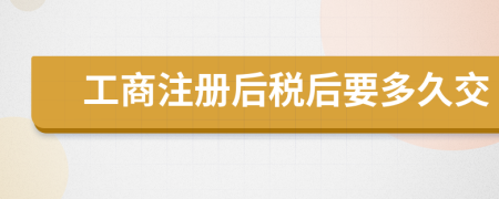 工商注冊后稅后要多久交
