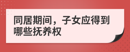 同居期間，子女應(yīng)得到哪些撫養(yǎng)權(quán)