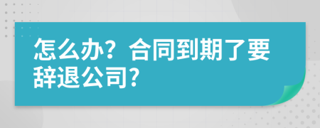 怎么辦？合同到期了要辭退公司?