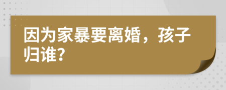 因?yàn)榧冶┮x婚，孩子歸誰？
