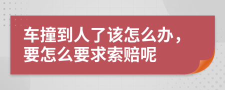 車撞到人了該怎么辦，要怎么要求索賠呢