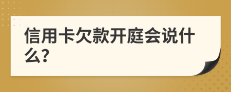 信用卡欠款開庭會說什么？