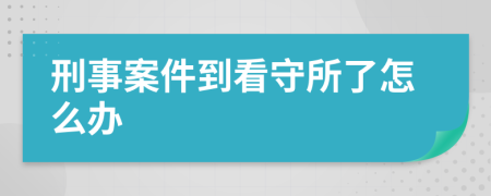 刑事案件到看守所了怎么辦