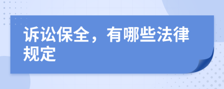 訴訟保全，有哪些法律規(guī)定