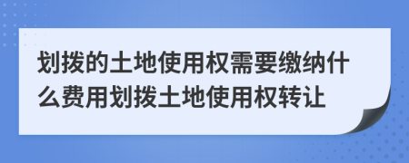 劃撥的土地使用權(quán)需要繳納什么費(fèi)用劃撥土地使用權(quán)轉(zhuǎn)讓