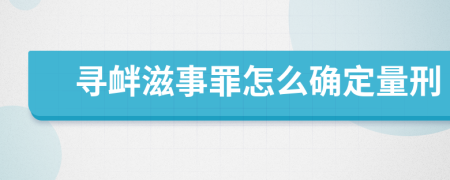 尋釁滋事罪怎么確定量刑