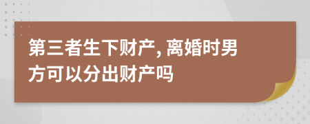 第三者生下財產(chǎn), 離婚時男方可以分出財產(chǎn)嗎