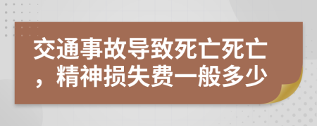 交通事故導(dǎo)致死亡死亡，精神損失費一般多少