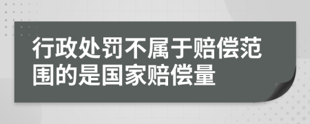 行政處罰不屬于賠償范圍的是國家賠償量