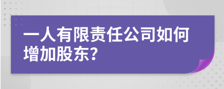 一人有限責(zé)任公司如何增加股東？