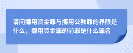 請問(wèn)挪用資金罪與挪用公款罪的界限是什么，挪用資金罪的前罪是什么罪名