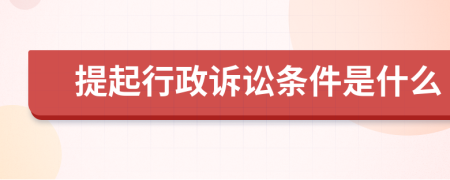 提起行政訴訟條件是什么