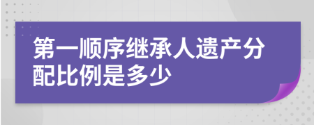 第一順序繼承人遺產(chǎn)分配比例是多少