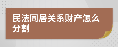 民法同居關(guān)系財(cái)產(chǎn)怎么分割