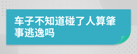 車(chē)子不知道碰了人算肇事逃逸嗎