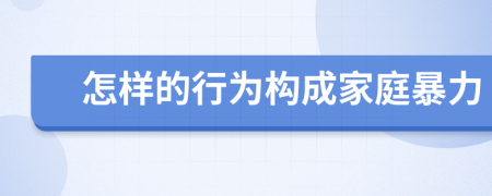 怎樣的行為構(gòu)成家庭暴力