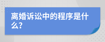 離婚訴訟中的程序是什么？