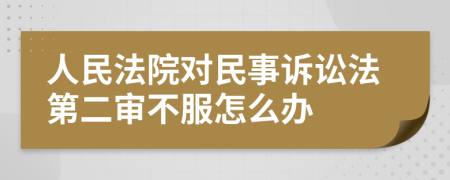人民法院對(duì)民事訴訟法第二審不服怎么辦