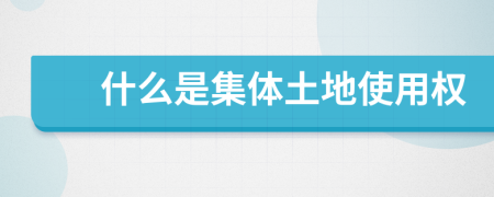 什么是集體土地使用權(quán)