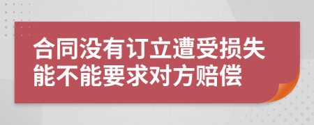 合同沒(méi)有訂立遭受損失能不能要求對(duì)方賠償
