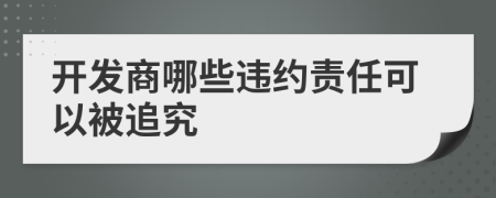 開(kāi)發(fā)商哪些違約責(zé)任可以被追究