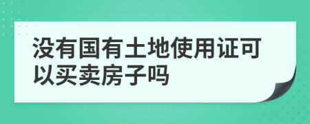 沒(méi)有國(guó)有土地使用證可以買(mǎi)賣(mài)房子嗎