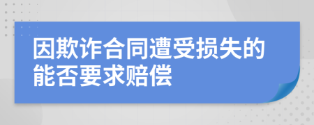 因欺詐合同遭受損失的能否要求賠償