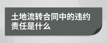 土地流轉(zhuǎn)合同中的違約責任是什么
