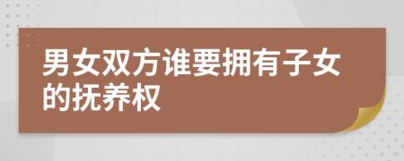 男女雙方誰要擁有子女的撫養(yǎng)權(quán)