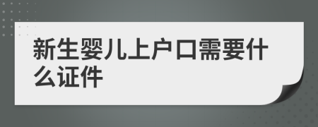 新生嬰兒上戶口需要什么證件