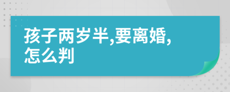 孩子兩歲半,要離婚,怎么判