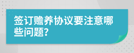 簽訂贍養(yǎng)協(xié)議要注意哪些問題？
