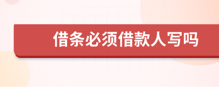 借條必須借款人寫嗎