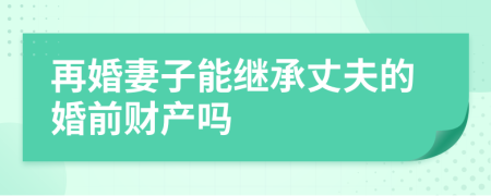 再婚妻子能繼承丈夫的婚前財(cái)產(chǎn)嗎