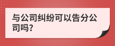 與公司糾紛可以告分公司嗎？